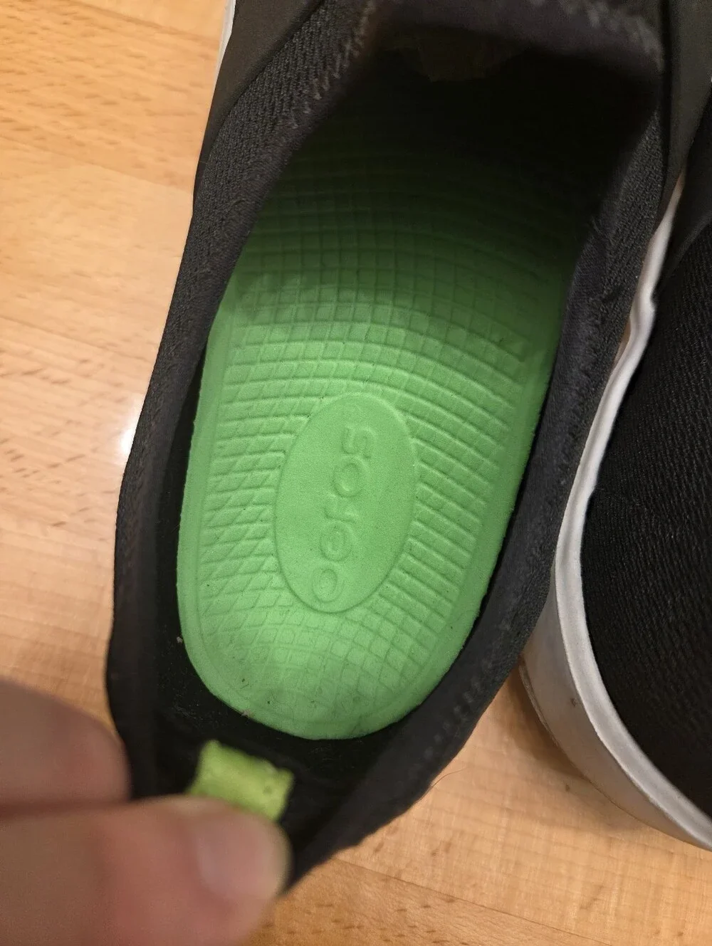 OOFOS OOmg Low Slip-on Recovery Shoes Black Mesh Women's Size 8